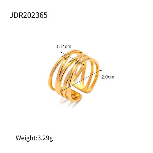 Sold Jewelry Stainless Steel Eye Catching Ring High Grade Ring Irregular Asymmetric Bracelet Rings Women