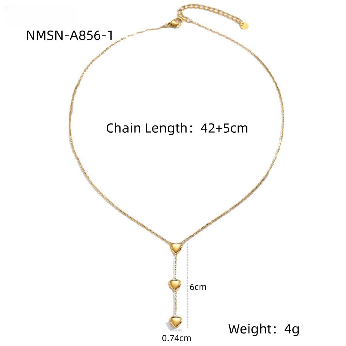 Valentine Day Love Stainless Steel Necklace Light Luxury High Grade Titanium Steel Peach Heart Clavicle Chain Sold Jewelry