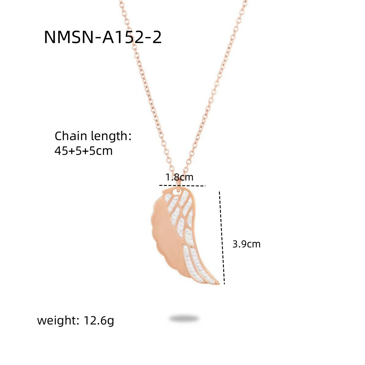 Lettering Private Exclusive Stainless Steel Necklace Vacuum Electroplated Rose Gold High Grade Titanium Steel Embellished