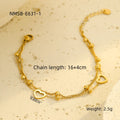 Fashionable Stainless Steel Double Layers Loving Heart Twin 18K Gold Non Fading Valentine Day Gift Bracelet