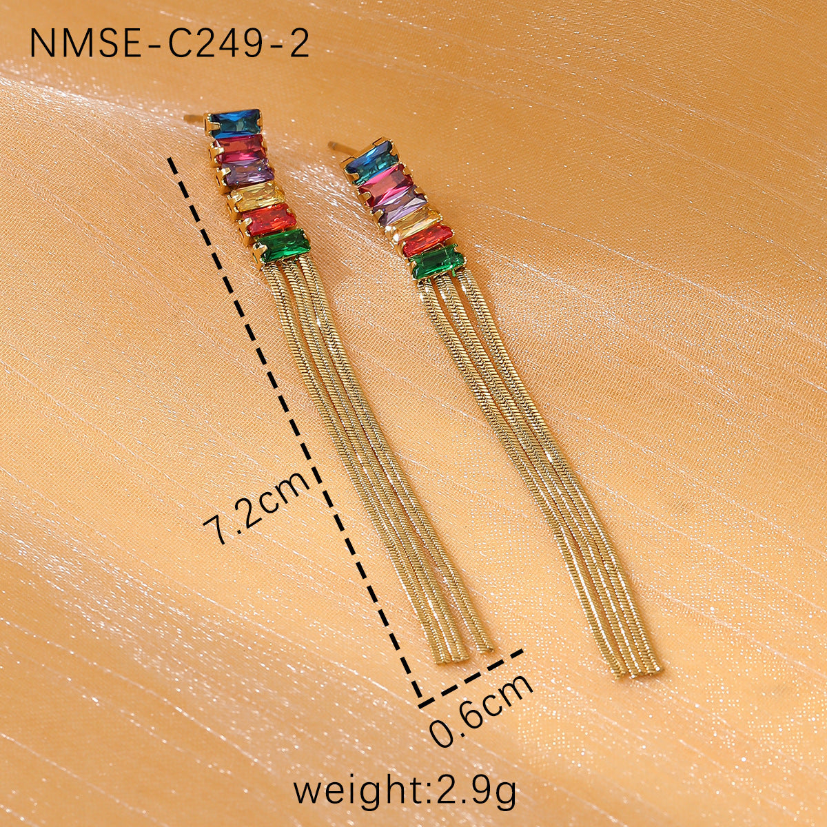 Diamond Tassel Titanium Steel Earrings Women Affordable Luxury Wild High Grade Stainless Steel Earrings Women