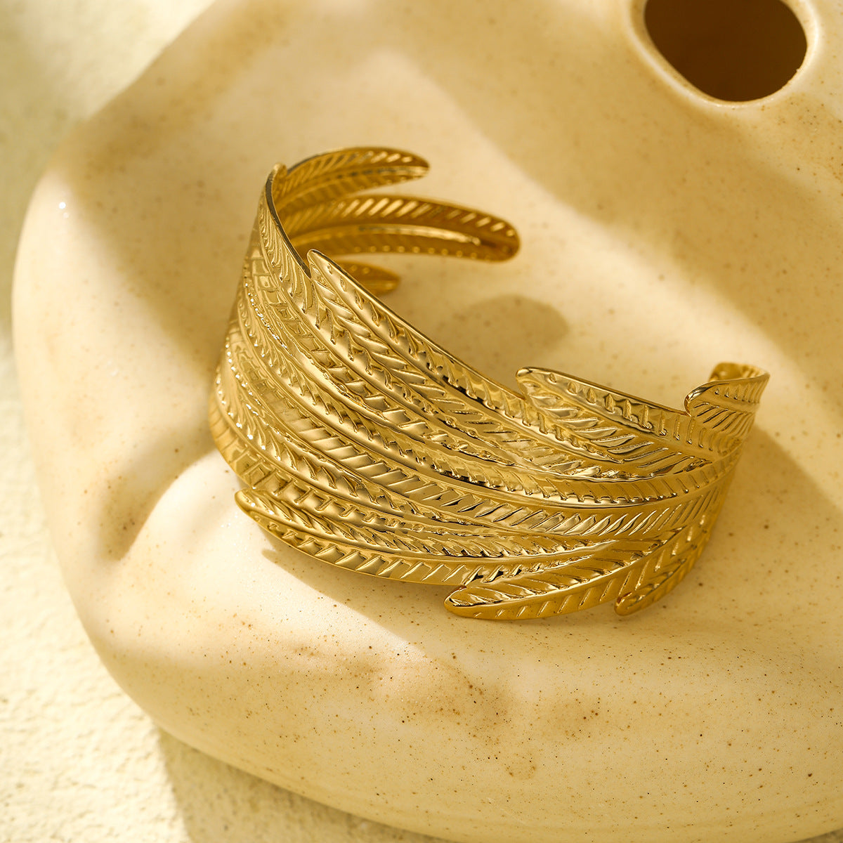 Exaggerated Personalized All Match Titanium Steel Bracelet Fashionable High End Wide Surface Design Open Stainless Steel Bracelet