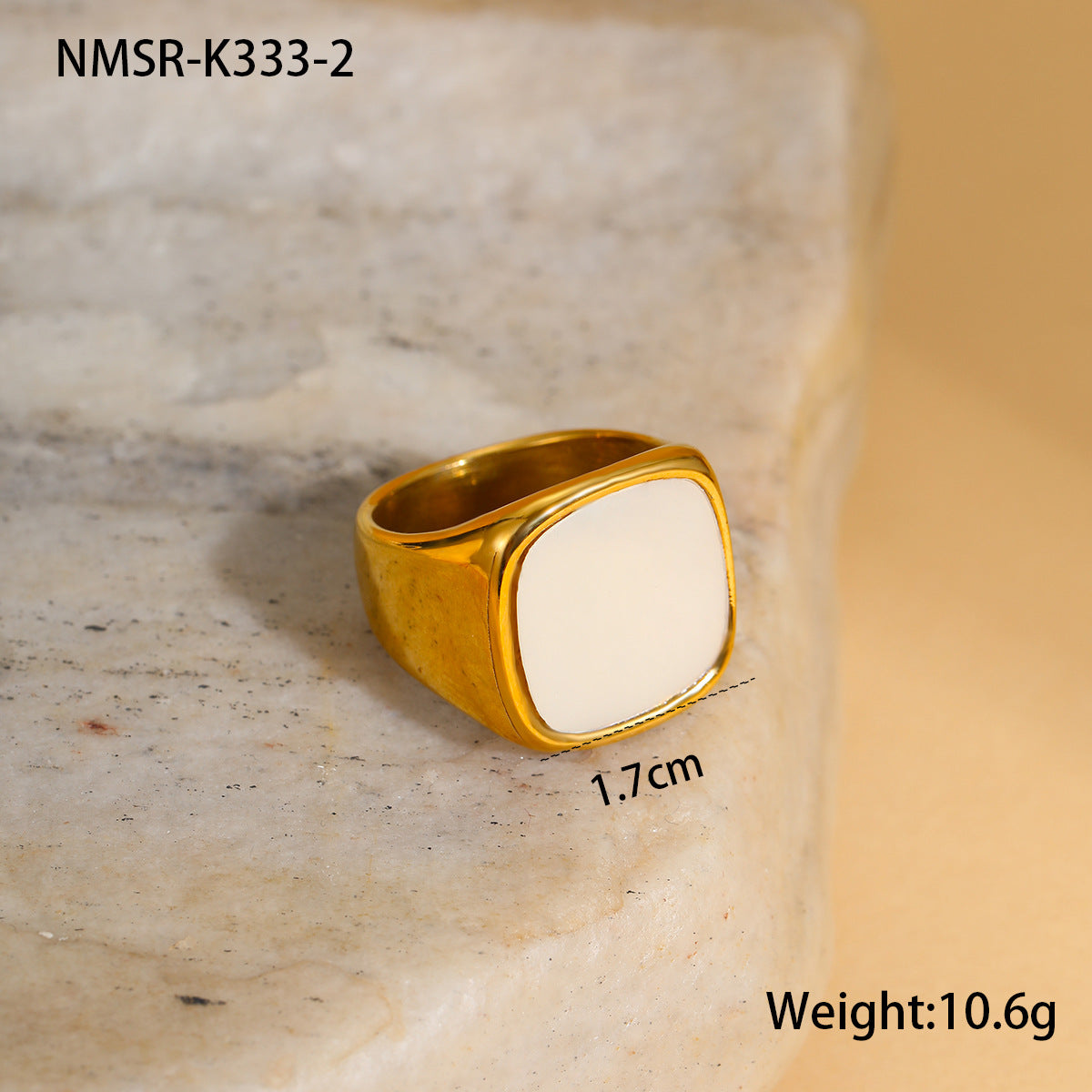 Advanced Design Fritillary Titanium Steel Ring Non Fading 18K Gold Plating Niche Hand Jewelry