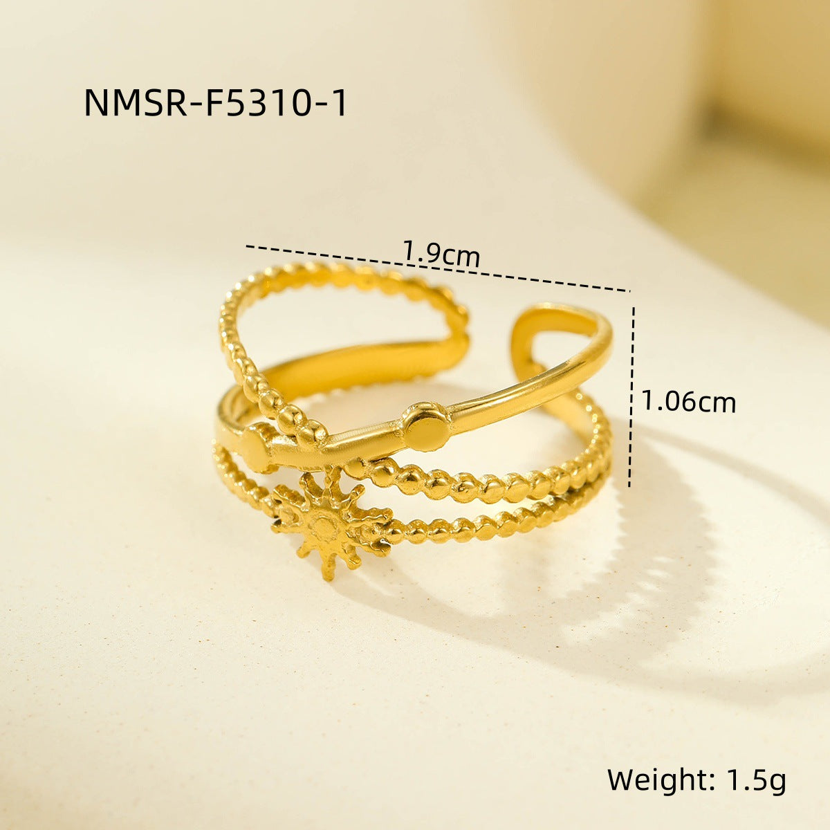 Stainless Steel Open Ring Multi Layer Geometric Abstract Hollow Out Cutout All Match Earrings Accessories