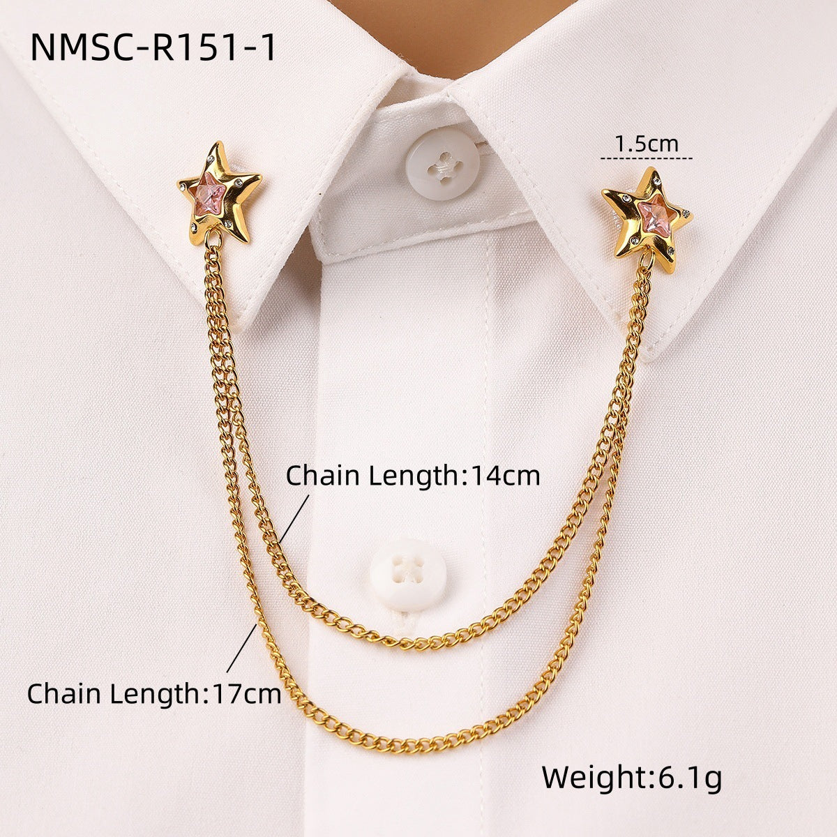 Arrival Square Zircon Stainless Steel Collar Pin High Grade Shirt Neckline Decorative Jewelry