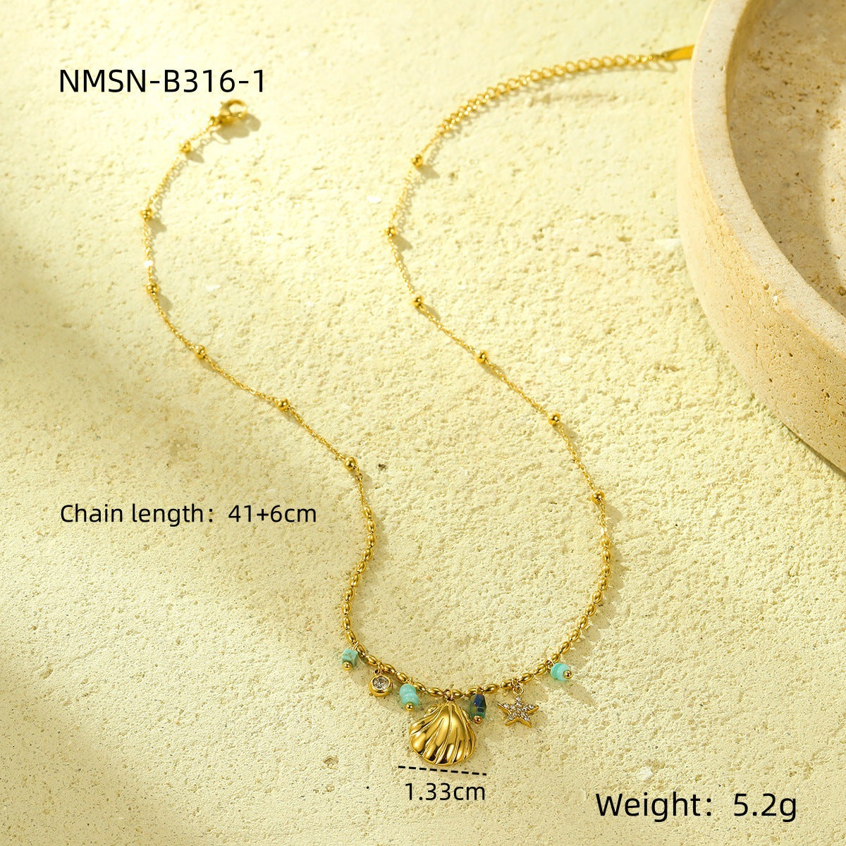 Ocean Necklace Bracelet Earrings Ring Set Niche Collection Ornament Women
