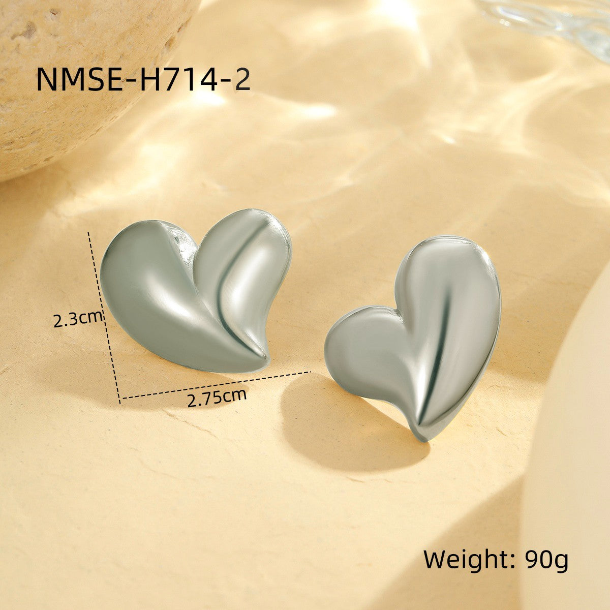 Glossy Hollow Out Cutout Stainless Steel Earrings Ball Love Embellished Retro High Sense Titanium Steel Earrings