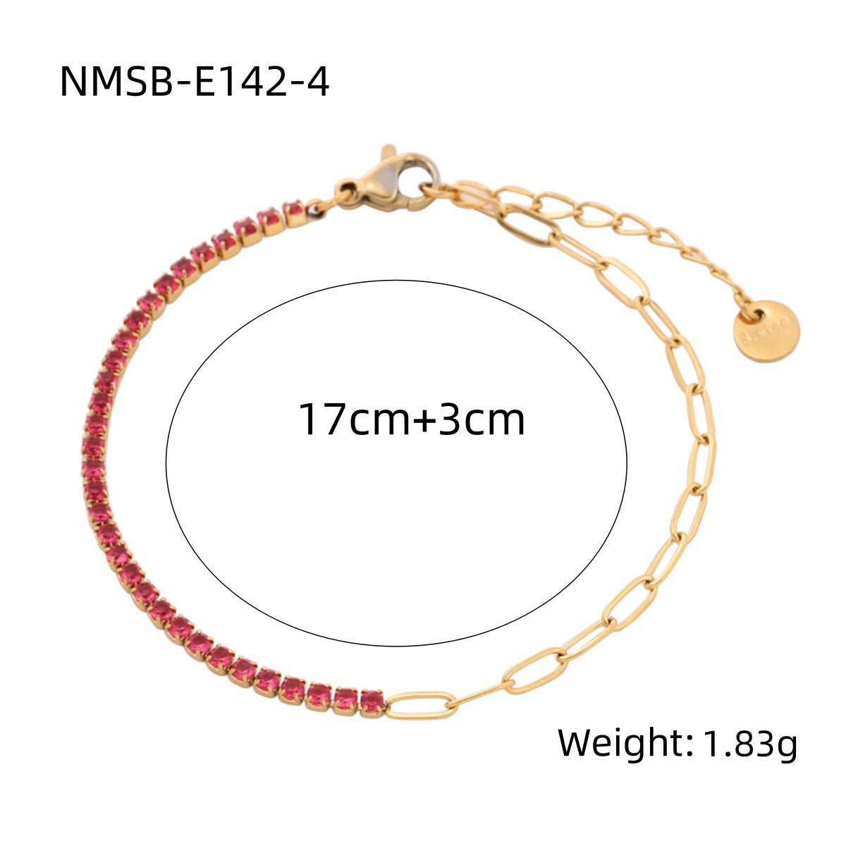 Arrival Rainbow Color Fine Diamond Titanium Steel Bracelets Women Exquisite Small Qiaoyi Row Full Diamond Stainless Steel Jewelry