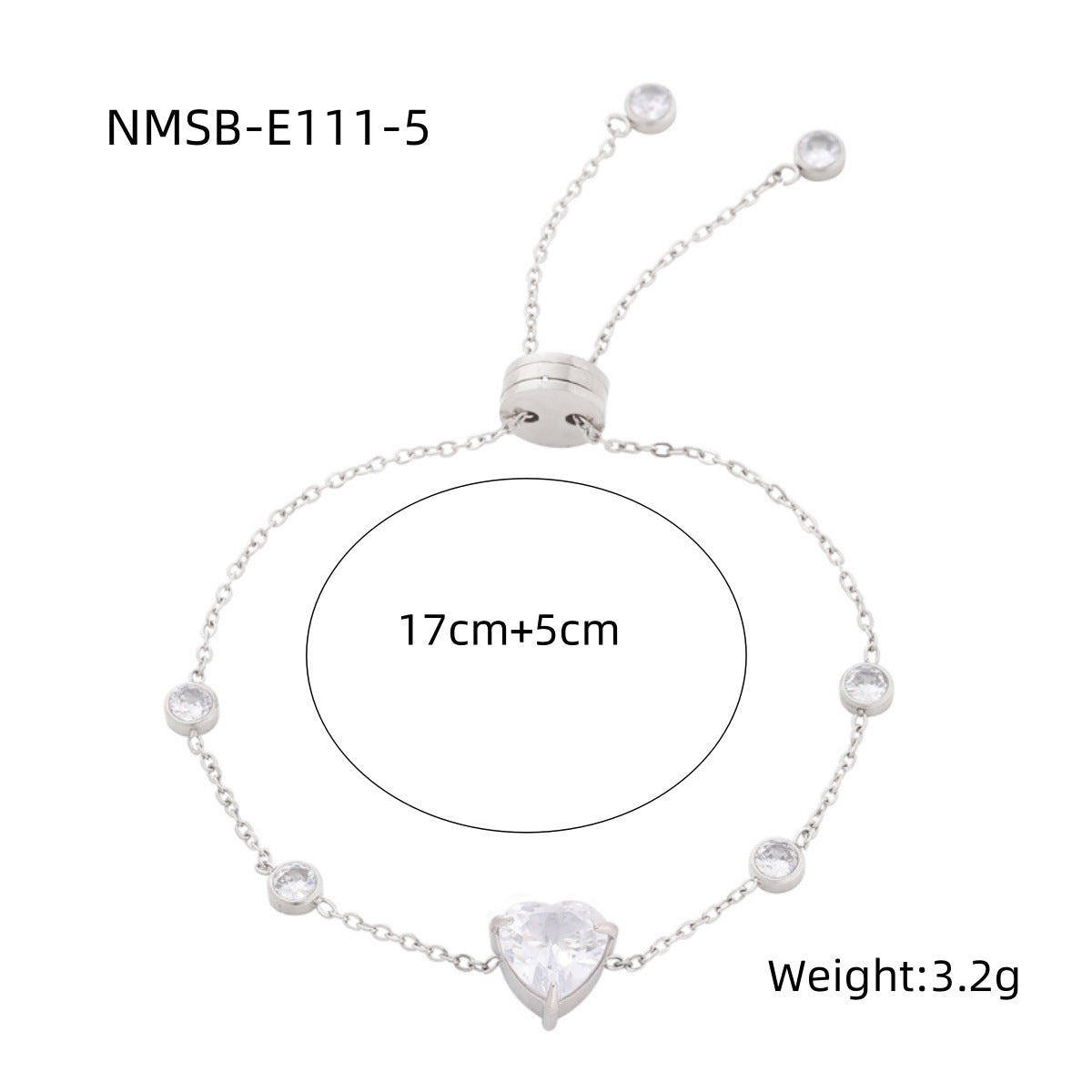 Arrival Starry Sky Heart Shape with Diamond Titanium Steel Bracelet Women Special Interest Light Luxury Colorful Crystals Stainless Steel Bracelet