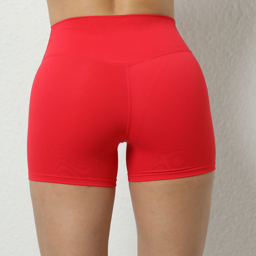 Peach Hip Raise Yoga Shorts Elastic High Waist Running Workout Shorts Tight Seamless Sports Shorts Women