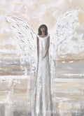 "Embracing Peace" GICLEE PRINT, Angel Painting, Modern Neutral Guardian Angel