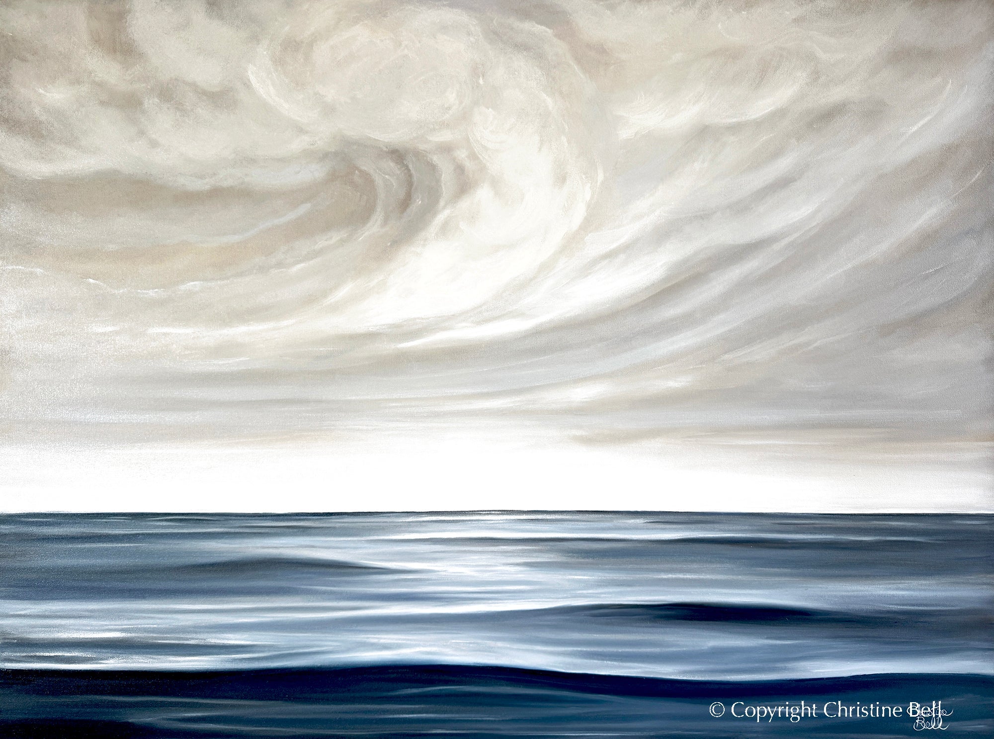"The Calm Before the Storm" GICLÉE PRINT, Modern Coastal Ocean Seascape Beach Painting
