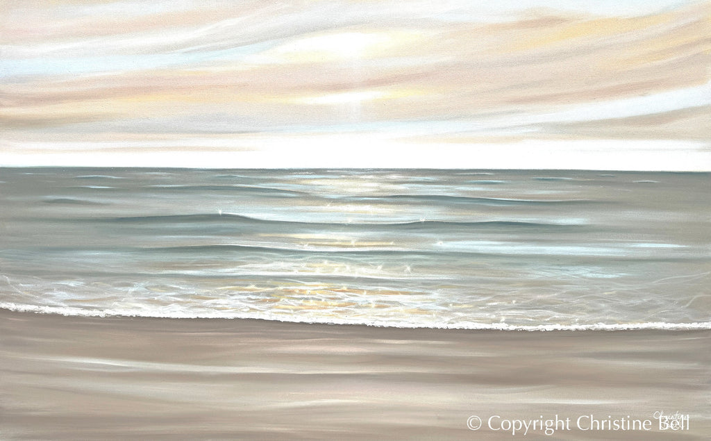 "Shimmering Sunset" GICLÉE PRINT, Coastal Art Ocean Seascape Painting