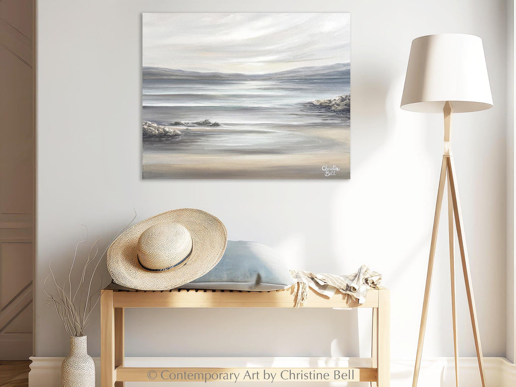 "Seaside Lullaby" GICLÉE PRINT Coastal Landscape Seascape Oil Painting, Tide Pool