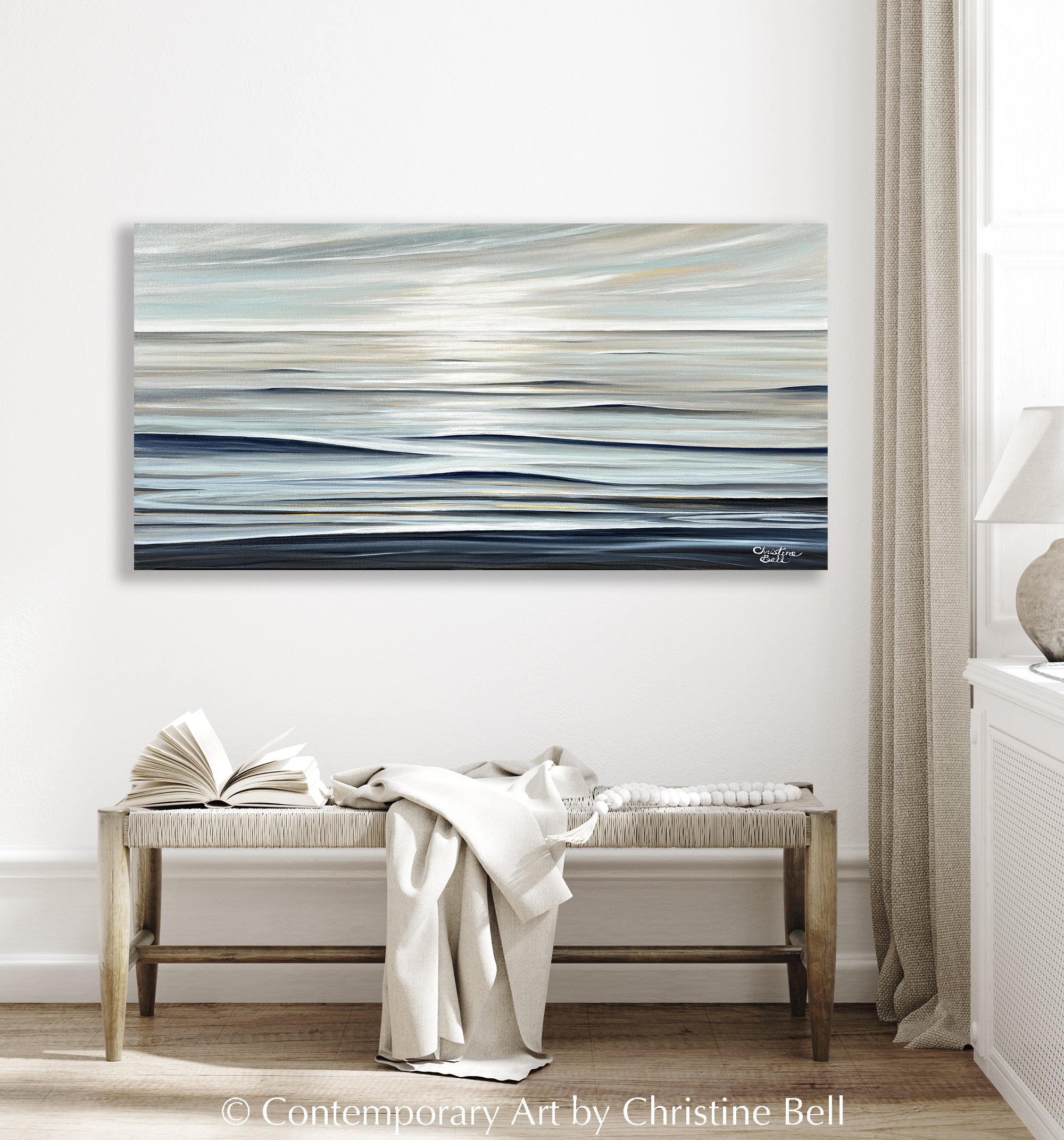 "Still Waters Run Deep II" GICLÉE PRINT, Modern Coastal Ocean Seascape Painting