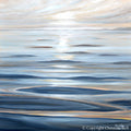 "Calm Waters" GICLEE PRINT Coastal Seascape Painting, Light Blue, Grey, White