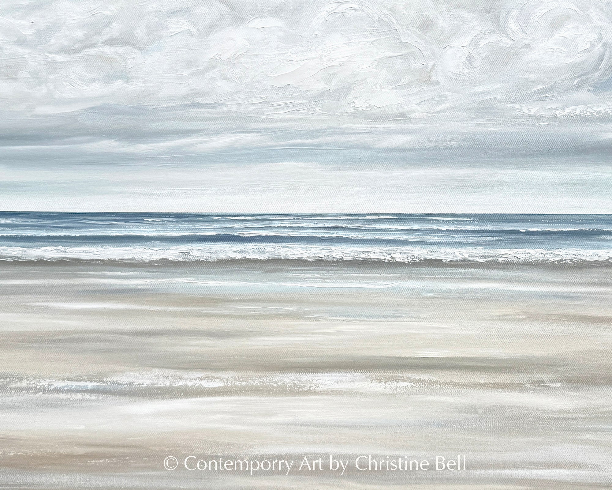 "Serene Seaside" GICLÉE PRINT, Modern Coastal Abstract Ocean Seascape Painting