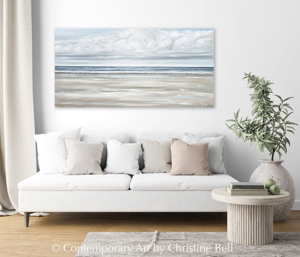 "Serene Seaside" GICLÉE PRINT, Modern Coastal Abstract Ocean Seascape Painting