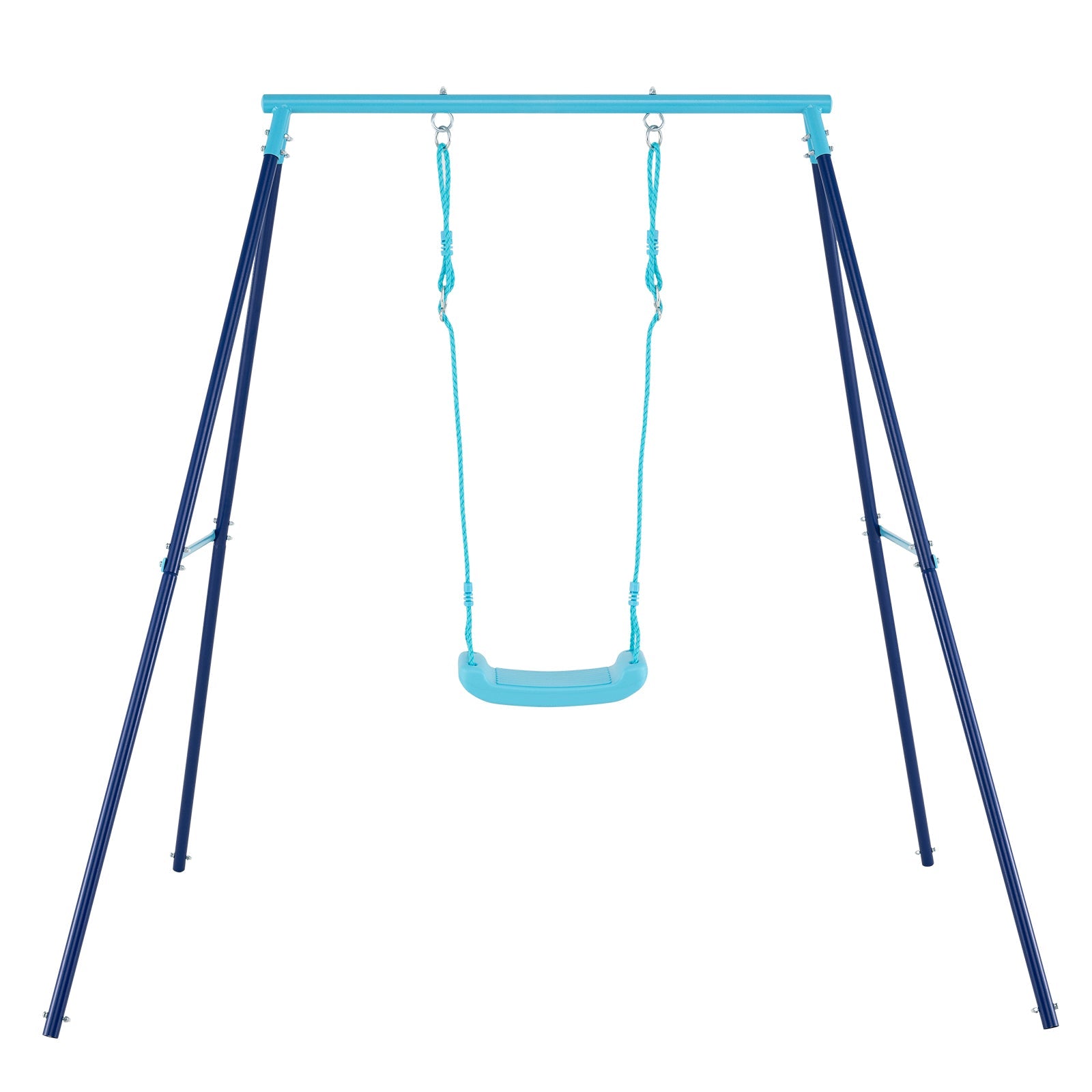 Outdoor Heavy Duty Metal Toddler Swing Set with Stand-Blue