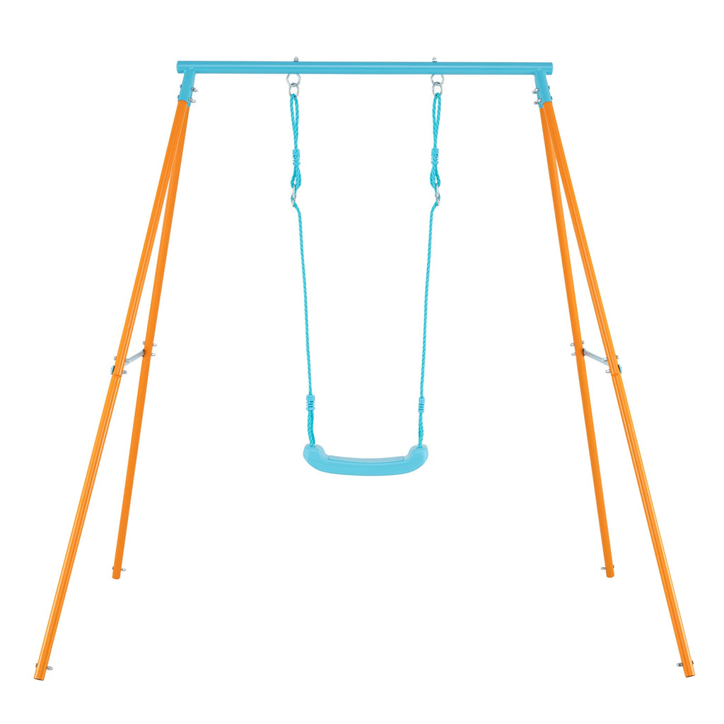 Outdoor Heavy Duty Metal Toddler Swing Set with Stand-Orange