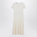 Prada Ivory Dress In Damask Silk Blend Women