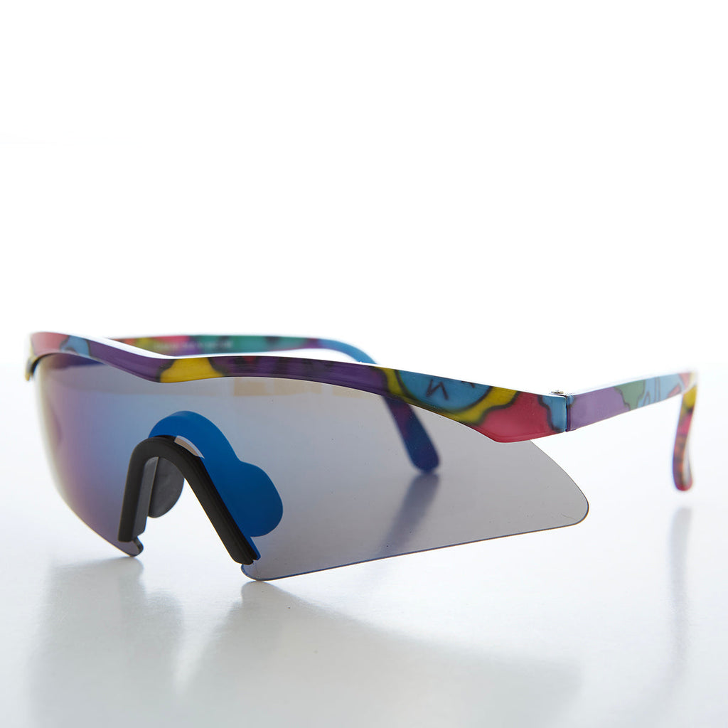 80s Junior Shield Wrap Around Sunglasses - Artie