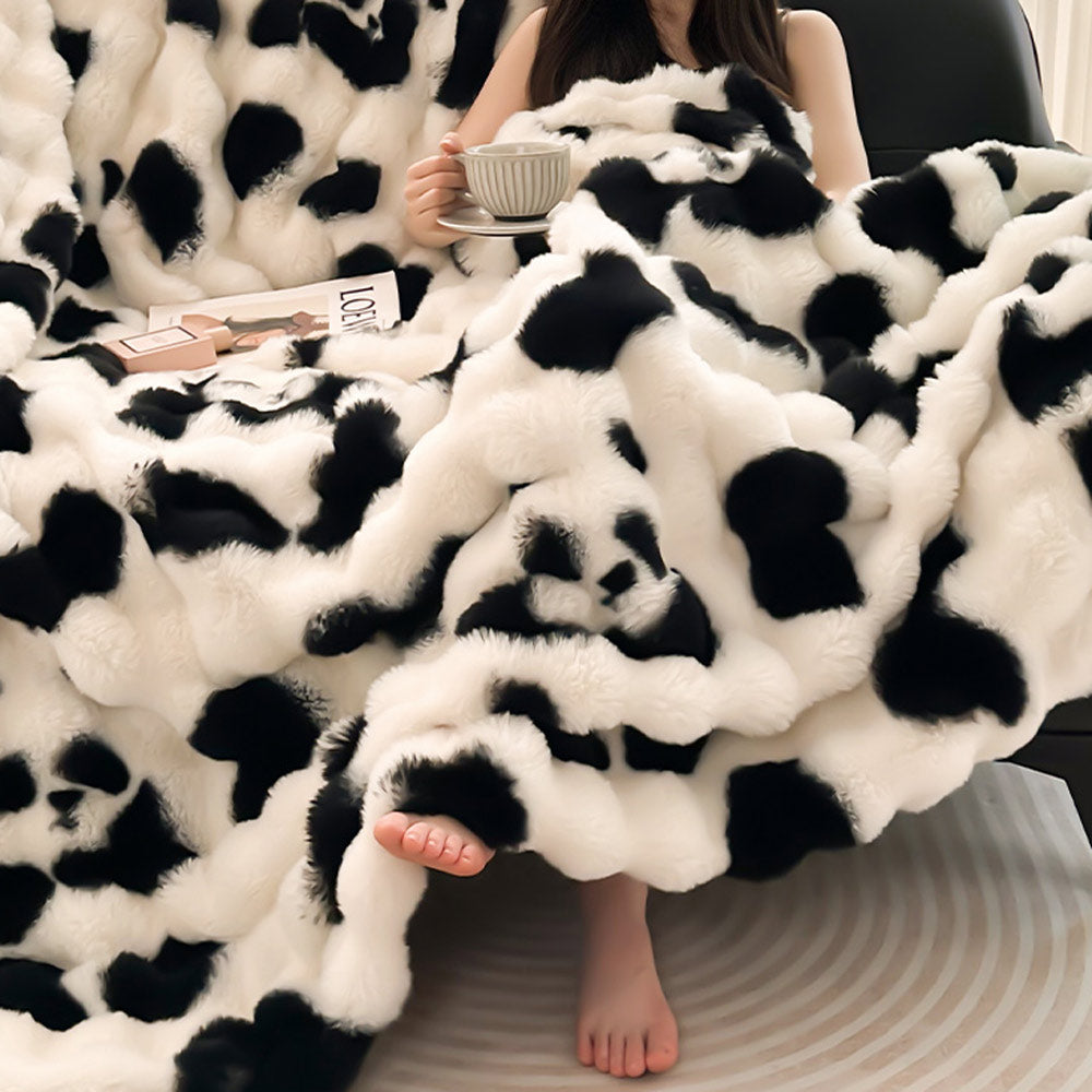 Premium Panda Faux Fur Rabbit Plush Sofa Blanket | 3CARATS
