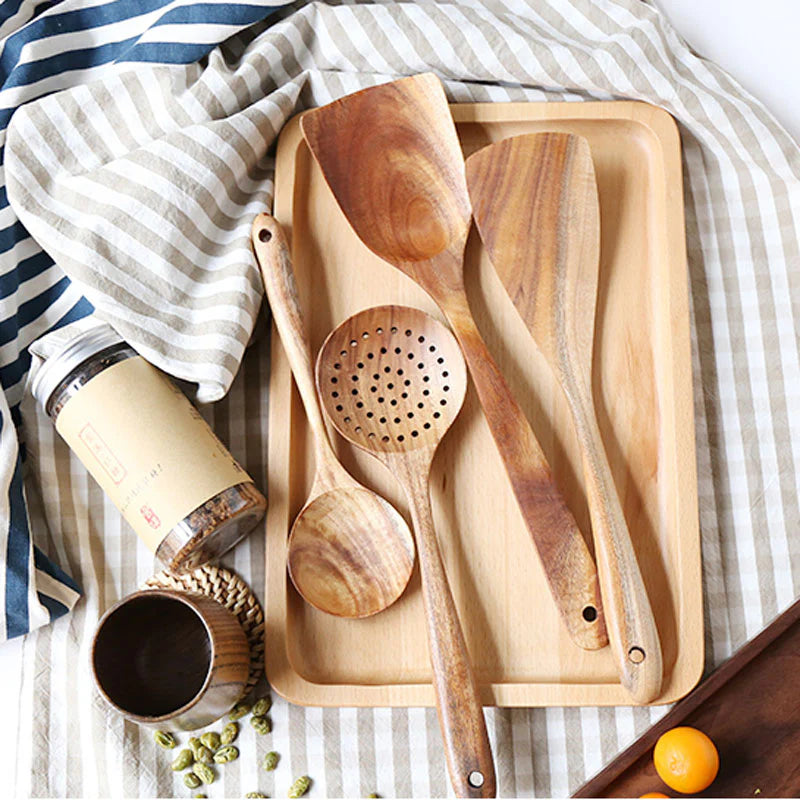 Premium Teak Wooden Utensil Set | 3CARATS