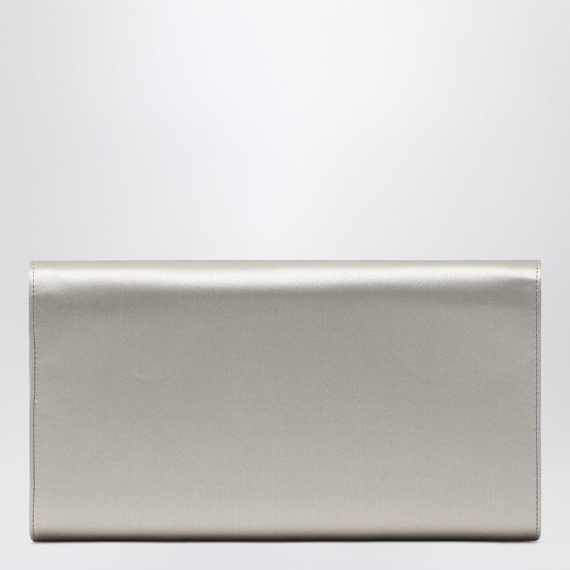 Roger Vivier Pearl Grey Satin Clutch Bag With Buckle Women