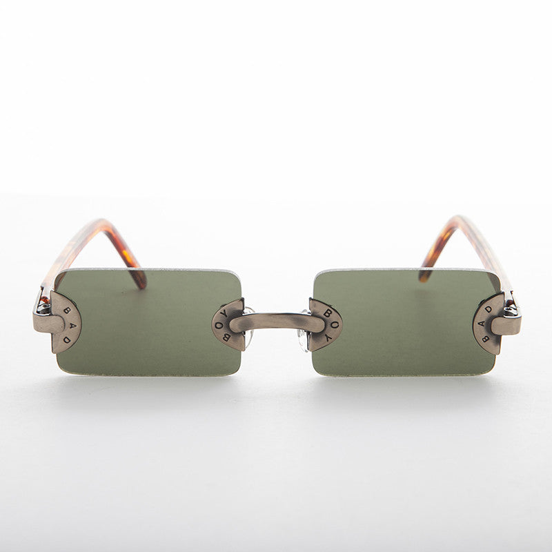 90s Vintage Rectangle Rimless Punk Goth Sunglass - Rebel 3
