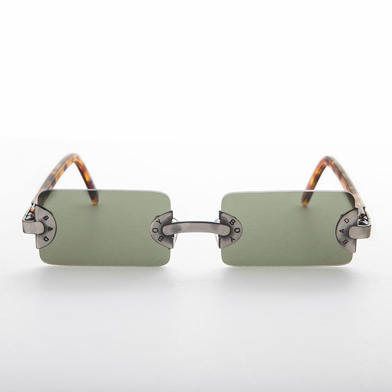 90s Vintage Rectangle Rimless Punk Goth Sunglass - Rebel 3