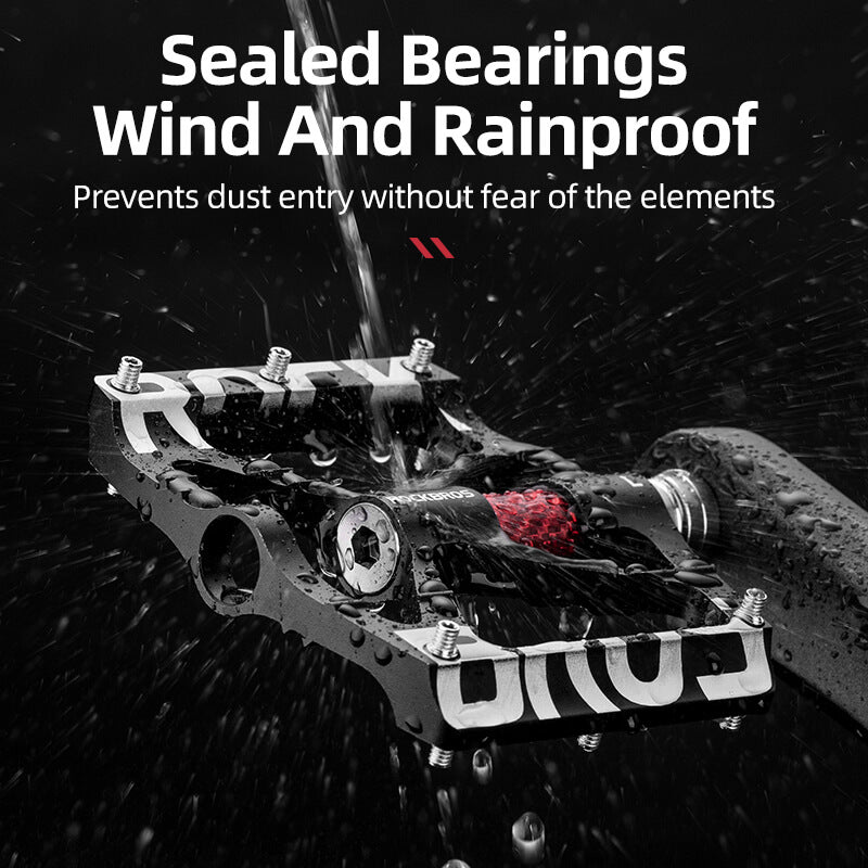 ROCKBROS Aluminum Bike Pedals Non-Slip 9/16 Platform MTB Pedals