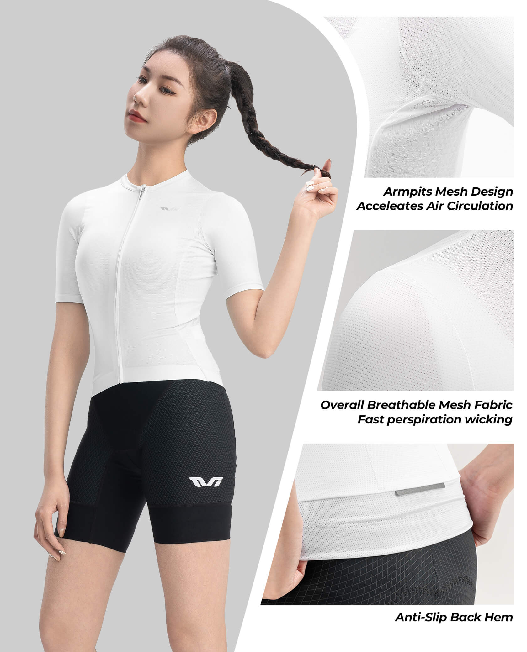 Women's TVI Solid Color Short-Sleeve Cycling Jersey