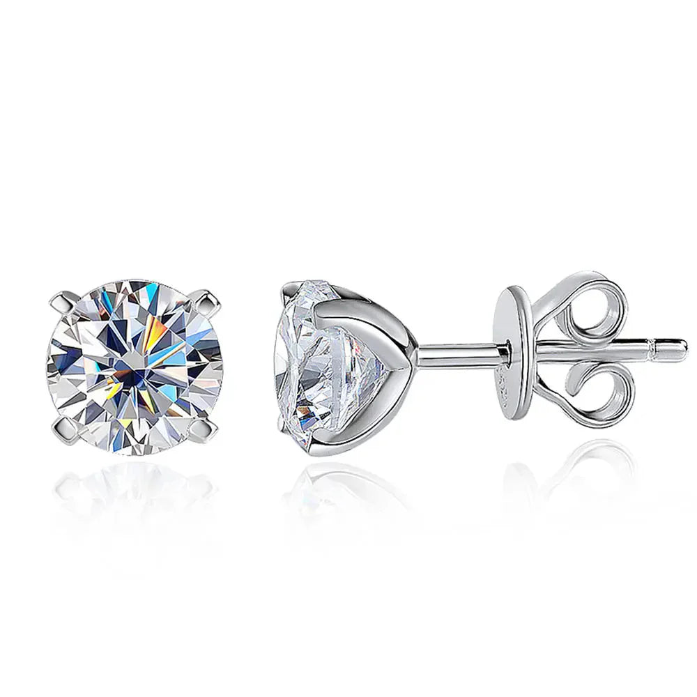 925 Sterling Silver Moissanite Stud Earring for Women
