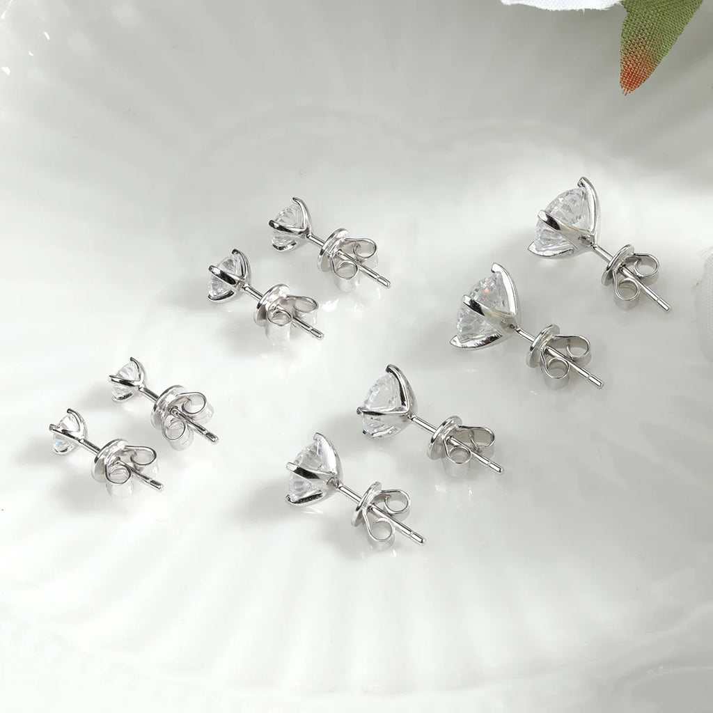 925 Sterling Silver Moissanite Stud Earring for Women