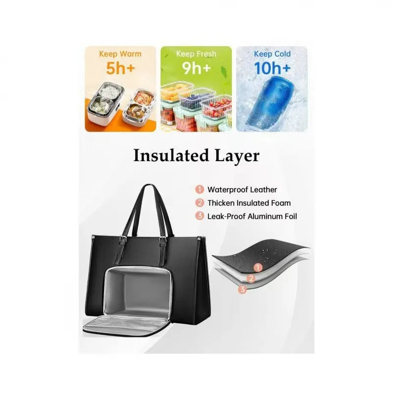 2In1 Insulated Handbag Travel Waterproof Large Capacity Women Tote Bag Picnic Lunch Box Multifunctional Outdoor Travel Bag