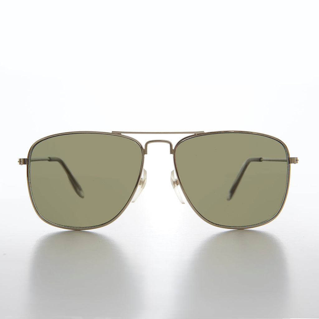 Square 58mm Metal Aviator Sunglasses - Santos