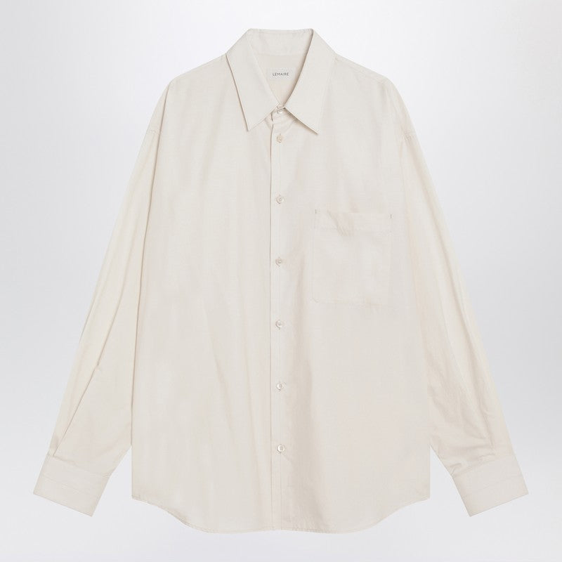 Lemaire Ivory Cotton And Silk Shirt Men
