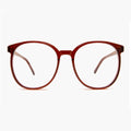 Maroon Round Retro Blue Light Blocker Glasses - Smarty