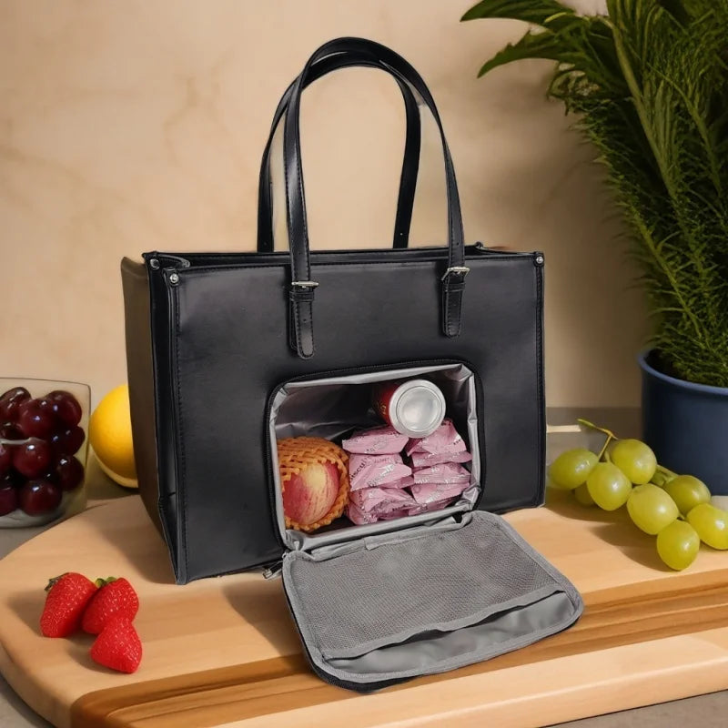 2In1 Insulated Handbag Travel Waterproof Large Capacity Women Tote Bag Picnic Lunch Box Multifunctional Outdoor Travel Bag