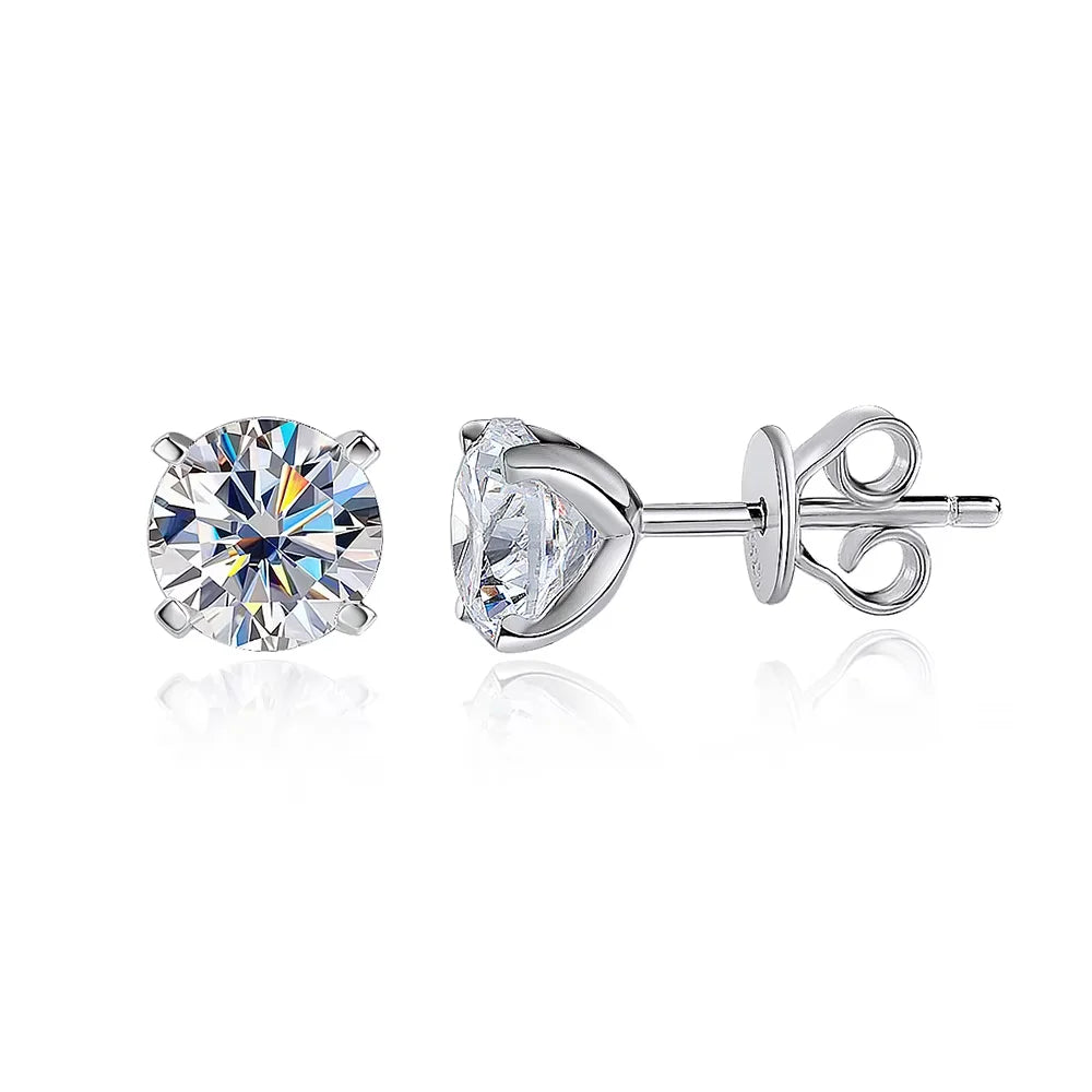 925 Sterling Silver Moissanite Stud Earring for Women