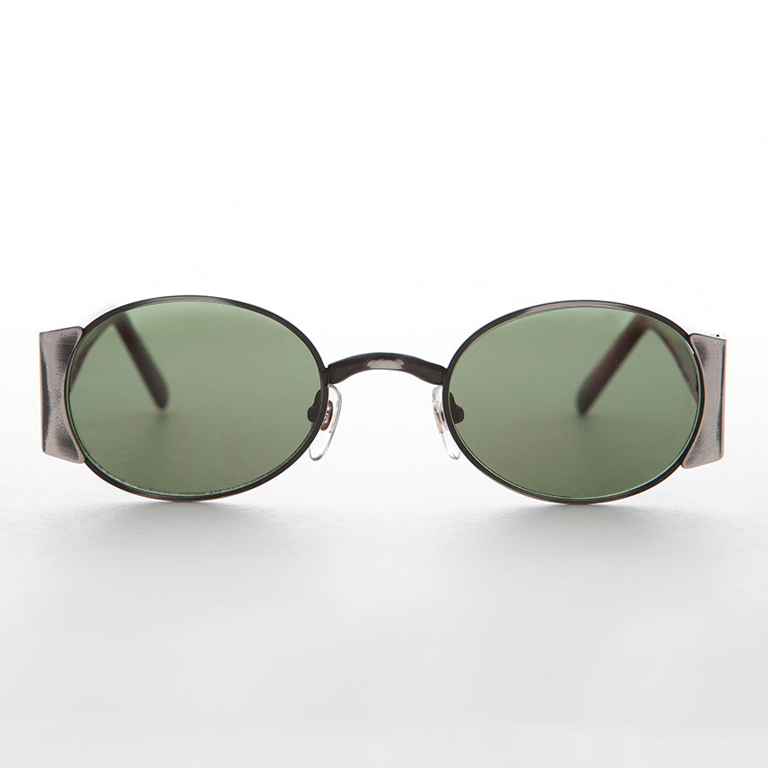 Oval Combo Vintage Sunglass with Wide Temples -Tatum