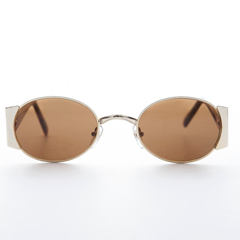 Oval Combo Vintage Sunglass with Wide Temples -Tatum