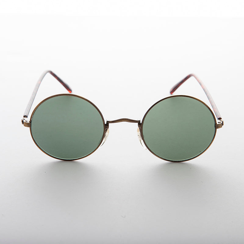 Small Round Hippy Sunglass with Real Glass Lens - Roma