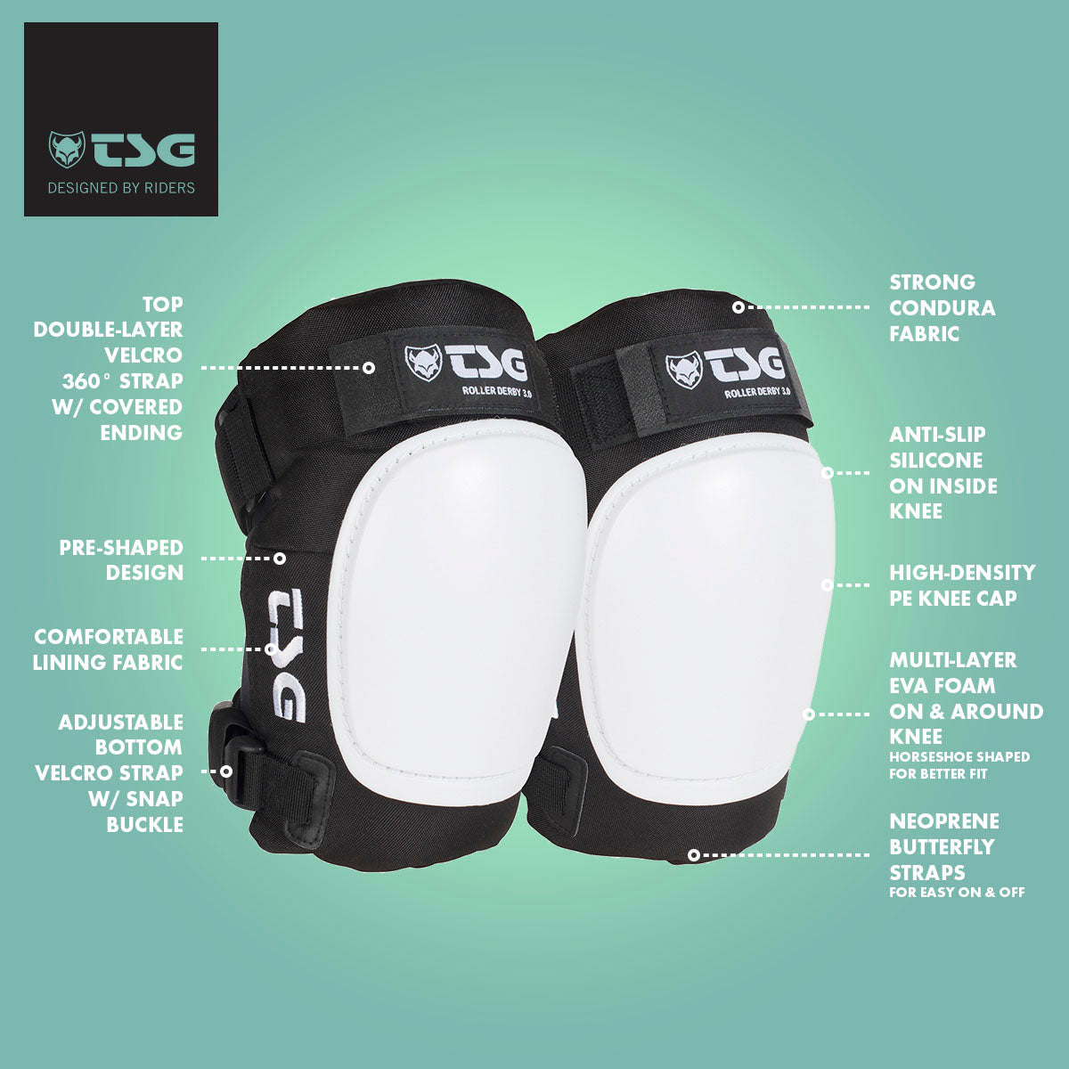 TSG - Kneepad Roller Derby 3.0 (Roller Skate Knee Pads)