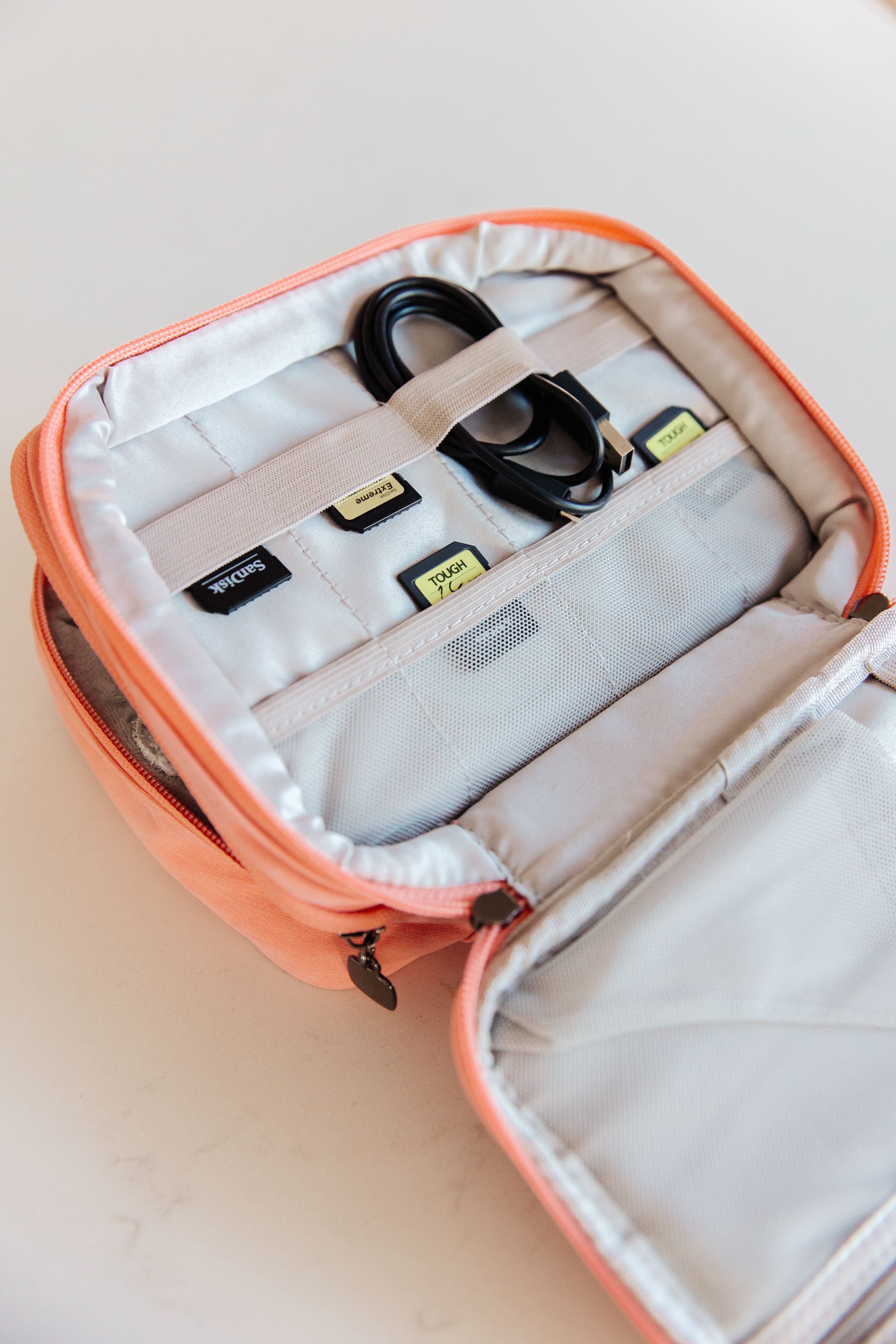 Travel Cord Organizer Case in Pink **FINAL SALE**