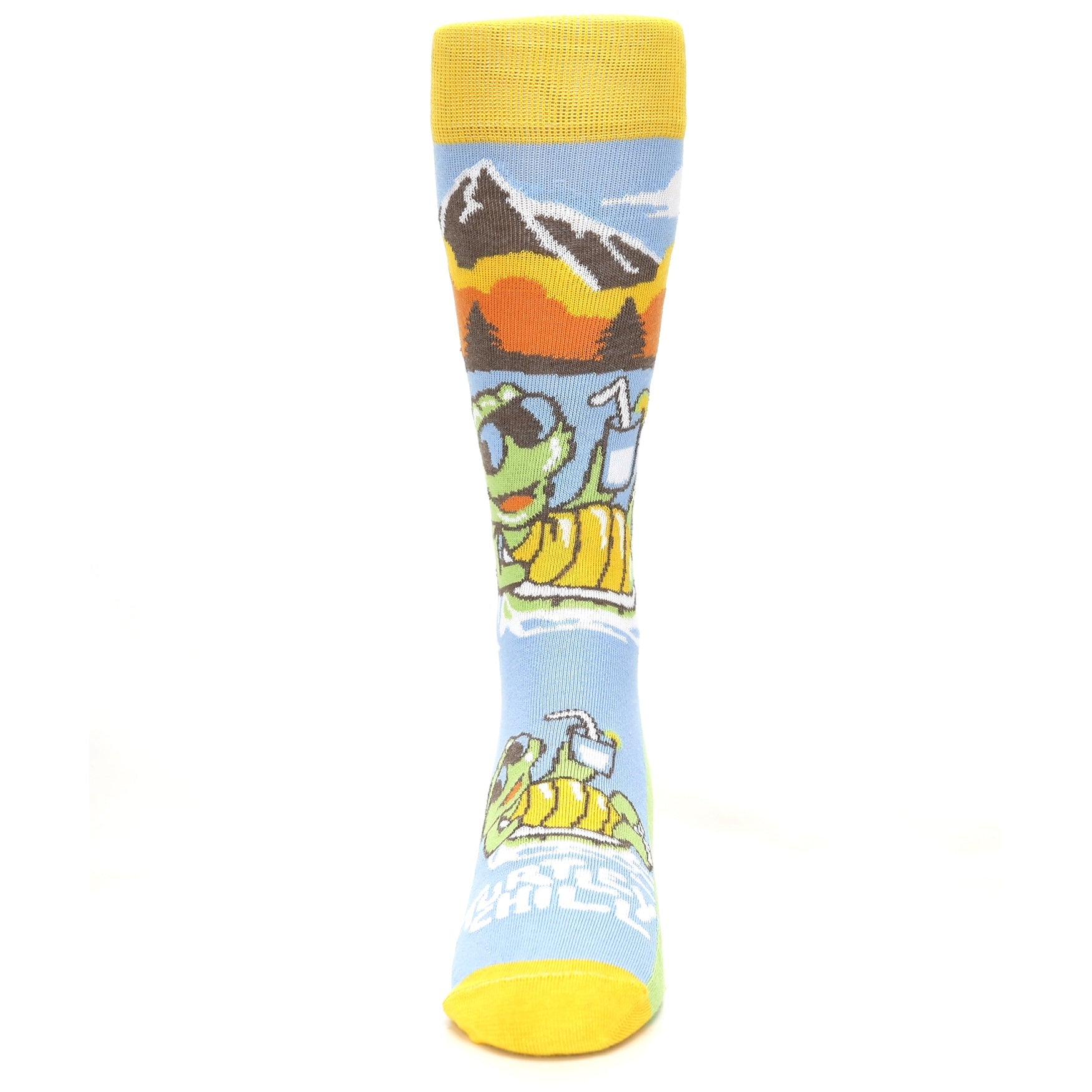 Blue Green Turtley Chill Turtle Men's Dress Socks