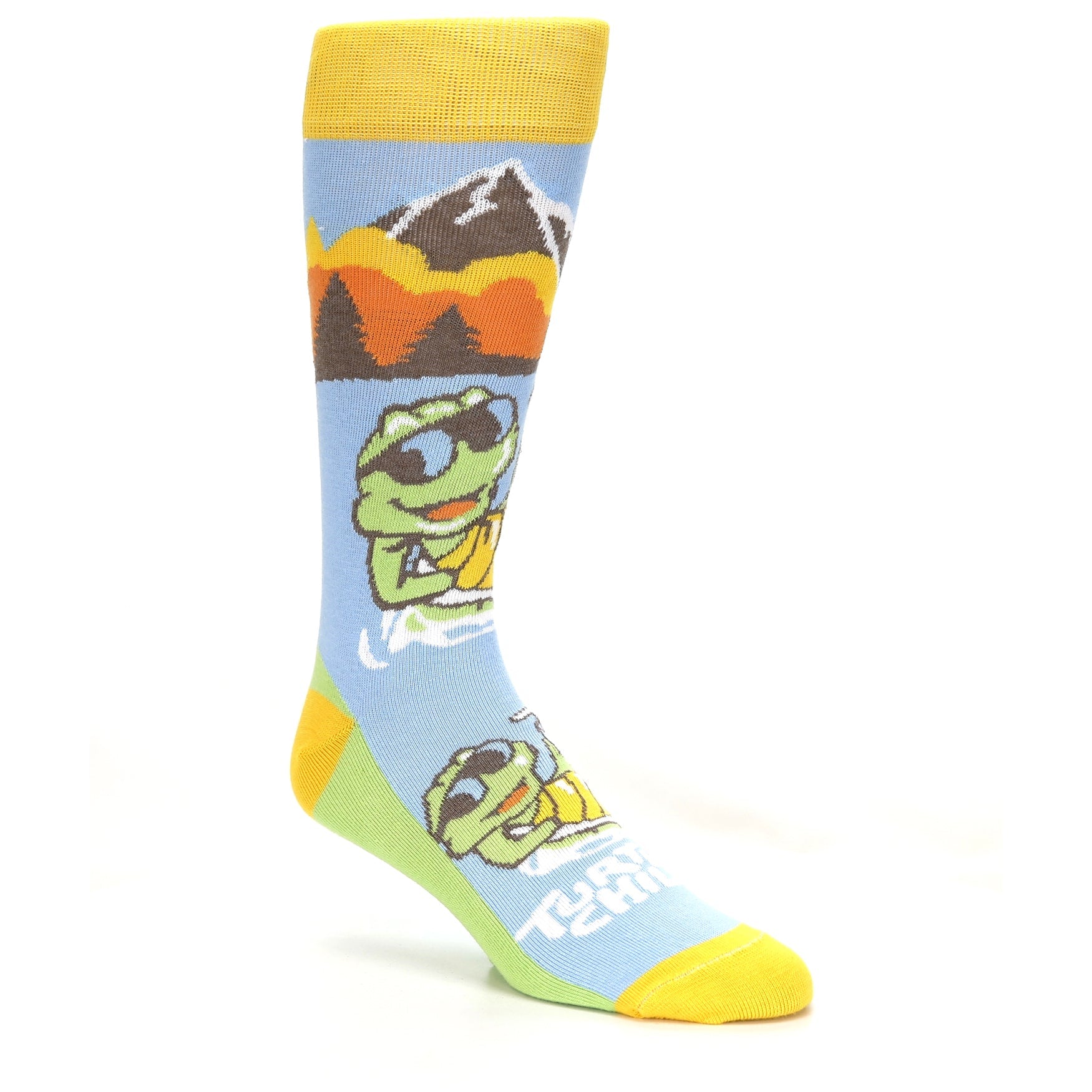 Blue Green Turtley Chill Turtle Men's Dress Socks