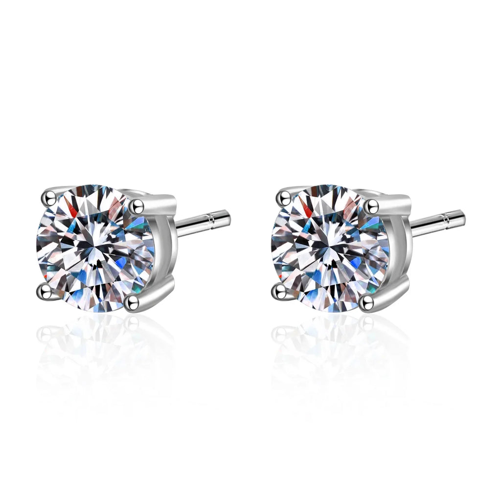 925 Sterling Silver 2.0ct Moissanite Stud Earrings for Women