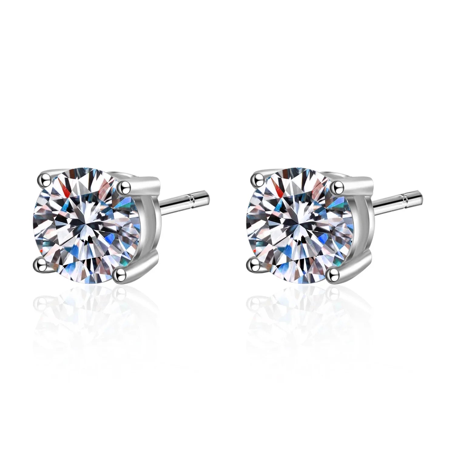 925 Sterling Silver 2.0ct Moissanite Stud Earrings for Women